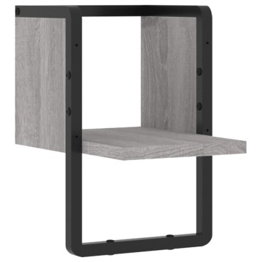 vidaXL Ράφι Τοίχου με Μπάρα Γκρι Sonoma 20x25x30cm 1 τεμ.