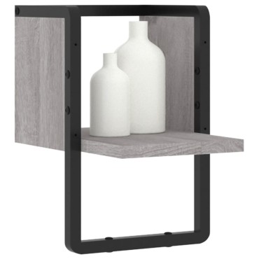 vidaXL Ράφι Τοίχου με Μπάρα Γκρι Sonoma 20x25x30cm 1 τεμ.