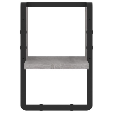 vidaXL Ράφι Τοίχου με Μπάρα Γκρι Sonoma 20x25x30cm 1 τεμ.
