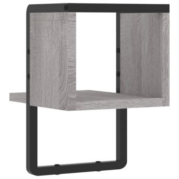 vidaXL Ράφι Τοίχου με Μπάρα Γκρι Sonoma 20x25x30cm 1 τεμ.