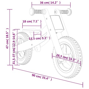vidaXL Ποδήλατο Ισορροπίας για Παιδιά Κόκκινο