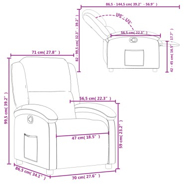 vidaXL Πολυθρόνα Ανακλινόμενη Taupe Υφασμάτινη 71x86,5x99,5cm 1 τεμ.