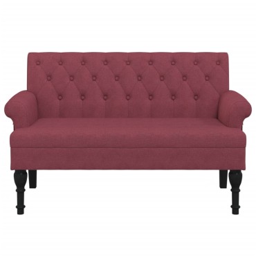 vidaXL Παγκάκι με Πλάτη Μπορντό 120x62x75,5cm Υφασμάτινο
