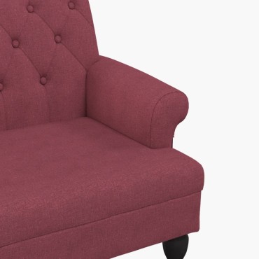 vidaXL Παγκάκι με Πλάτη Μπορντό 120x62x75,5cm Υφασμάτινο