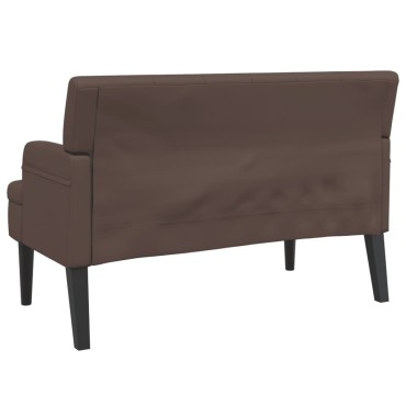vidaXL Παγκάκι με Πλάτη Καφέ 112x65,5x75cm από Συνθετικό Δέρμα