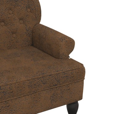 vidaXL Παγκάκι με Πλάτη Καφέ 119,5x64,5x75cm από Συνθετικό Καστόρι