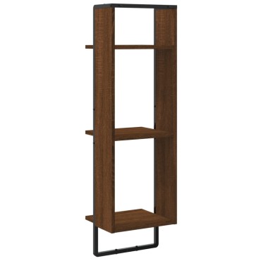 vidaXL Ραφιέρα Τοίχου με 3 Ράφια Καφέ Δρυς 30x25x100cm Επεξεργ. Ξύλο 1 τεμ.