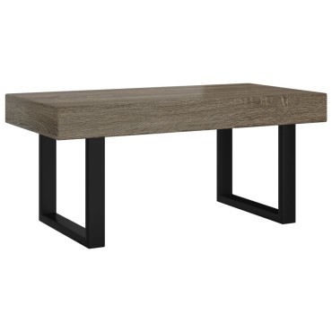 vidaXL Τραπεζάκι Σαλονιού Γκρι/Μαύρο 90x45x40cm από MDF/Σίδερο 1 τεμ.