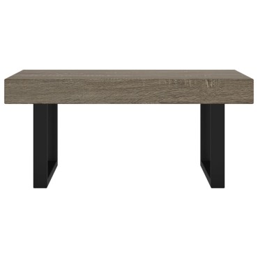 vidaXL Τραπεζάκι Σαλονιού Γκρι/Μαύρο 90x45x40cm από MDF/Σίδερο 1 τεμ.