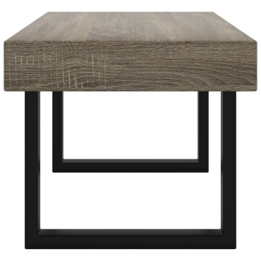 vidaXL Τραπεζάκι Σαλονιού Γκρι/Μαύρο 90x45x40cm από MDF/Σίδερο 1 τεμ.