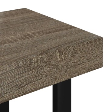 vidaXL Τραπεζάκι Σαλονιού Γκρι/Μαύρο 90x45x40cm από MDF/Σίδερο 1 τεμ.