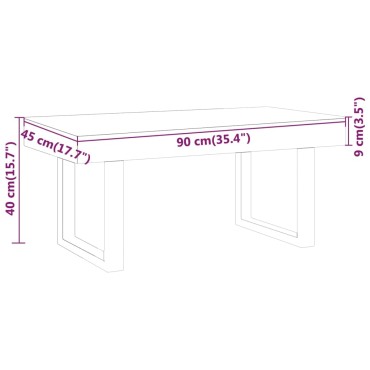 vidaXL Τραπεζάκι Σαλονιού Γκρι/Μαύρο 90x45x40cm από MDF/Σίδερο 1 τεμ.