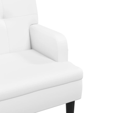 vidaXL Παγκάκι με Πλάτη Λευκός 112x65,5x75cm από Συνθετικό Δέρμα
