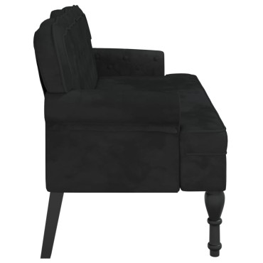 vidaXL Παγκάκι με Πλάτη Μαύρο 119,5x64,5x75cm Βελούδινο
