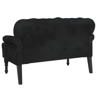 vidaXL Παγκάκι με Πλάτη Μαύρο 119,5x64,5x75cm Βελούδινο