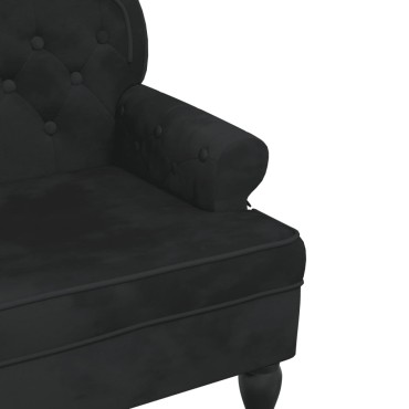 vidaXL Παγκάκι με Πλάτη Μαύρο 119,5x64,5x75cm Βελούδινο