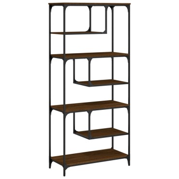 vidaXL Βιβλιοθήκη καφέ δρυς 81x36x176cm από Επεξεργασμένο Ξύλο 1 τεμ.