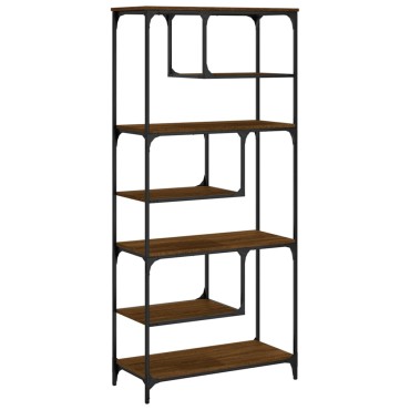 vidaXL Βιβλιοθήκη καφέ δρυς 81x36x176cm από Επεξεργασμένο Ξύλο 1 τεμ.