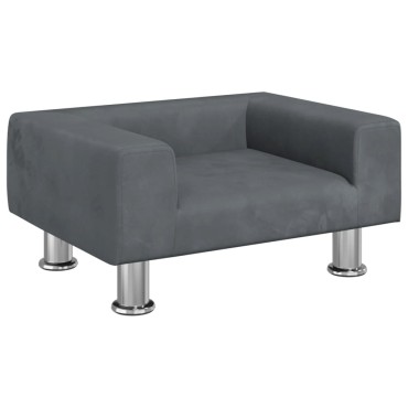 vidaXL Κρεβάτι Σκύλου Σκούρο Γκρι 50x40x26,5 εκ. Βελούδινο