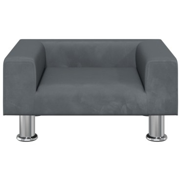 vidaXL Κρεβάτι Σκύλου Σκούρο Γκρι 50x40x26,5 εκ. Βελούδινο