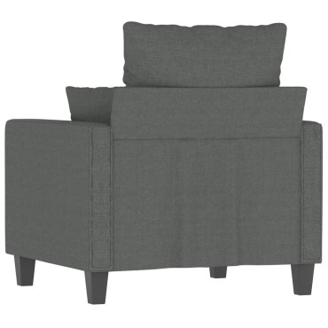 vidaXL Πολυθρόνα Σκούρο Γκρι Υφασμάτινη 78x77x80cm 1 τεμ. Γωνιακός