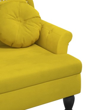 vidaXL Παγκάκι με Μαξιλάρια Κίτρινο 120,5x65x75cm Βελούδινο