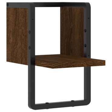 vidaXL Ράφι Τοίχου με Μπάρα Καφέ Δρυς 20x25x30cm 1 τεμ.