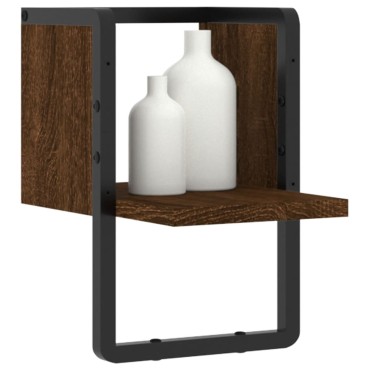 vidaXL Ράφι Τοίχου με Μπάρα Καφέ Δρυς 20x25x30cm 1 τεμ.
