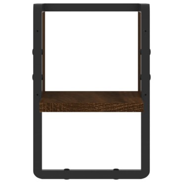 vidaXL Ράφι Τοίχου με Μπάρα Καφέ Δρυς 20x25x30cm 1 τεμ.