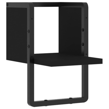 vidaXL Ράφι Τοίχου με Μπάρα Μαύρο 20x25x30cm 1 τεμ.