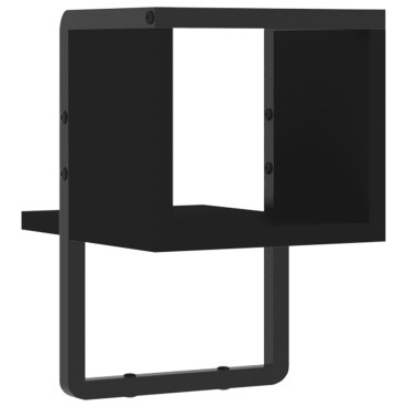 vidaXL Ράφι Τοίχου με Μπάρα Μαύρο 20x25x30cm 1 τεμ.