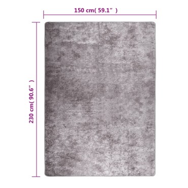 vidaXL Χαλί Πλενόμενο Αντιολισθητικό Γκρι 150x230cm