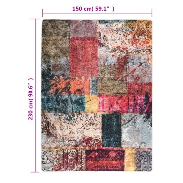 vidaXL Χαλί Πλενόμενο Αντιολισθητικό Patchwork Πολύχρωμο 150x230cm