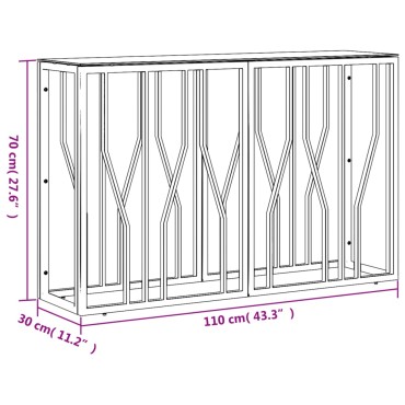 vidaXL Τραπέζι Κονσόλα Ασημί 110x30x70cm Ανοξείδωτο Ατσάλι και Γυαλί 1 τεμ.