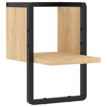 vidaXL Ράφι Τοίχου με Μπάρα Sonoma Δρυς 20x25x30cm 1 τεμ.