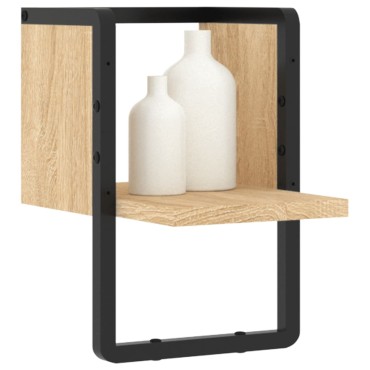 vidaXL Ράφι Τοίχου με Μπάρα Sonoma Δρυς 20x25x30cm 1 τεμ.