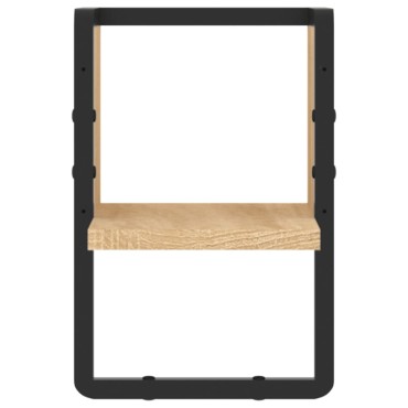vidaXL Ράφι Τοίχου με Μπάρα Sonoma Δρυς 20x25x30cm 1 τεμ.