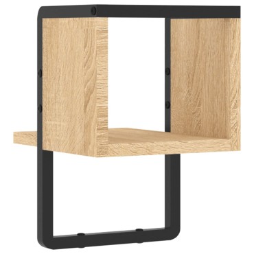 vidaXL Ράφι Τοίχου με Μπάρα Sonoma Δρυς 20x25x30cm 1 τεμ.