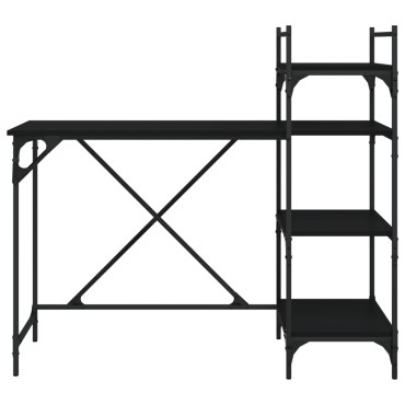 vidaXL Γραφείο Υπολογιστή με Ράφια Μαύρο 120x47x109cm 1 τεμ.