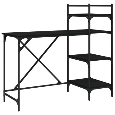 vidaXL Γραφείο Υπολογιστή με Ράφια Μαύρο 120x47x109cm 1 τεμ.