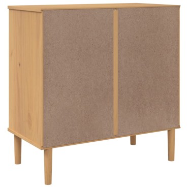 vidaXL Μπουφές SENJA Καφέ / Ρατάν 80x40x80cm Μασίφ Ξύλο Πεύκου 1 τεμ.