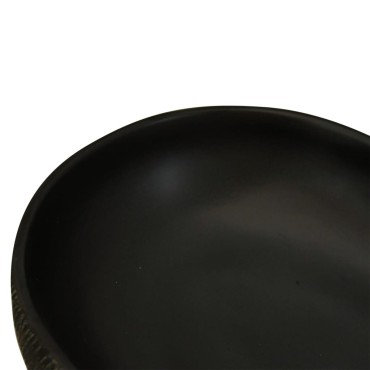 vidaXL Νιπτήρας Οβάλ Μαύρος 59x40x14 εκ. Κεραμικός