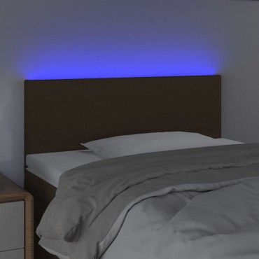 vidaXL Κεφαλάρι Κρεβατιού LED Σκούρο Καφέ 80x5x78/88cm Υφασμάτινο 1 τεμ.