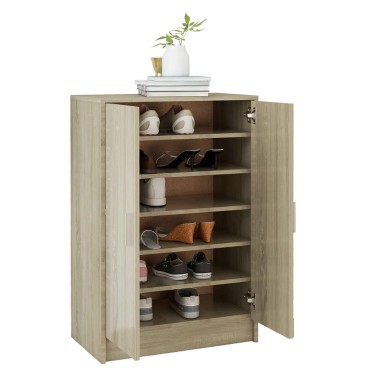 vidaXL Παπουτσοθήκη Sonoma Δρυς 60x35x92cm από Επεξ. Ξύλο