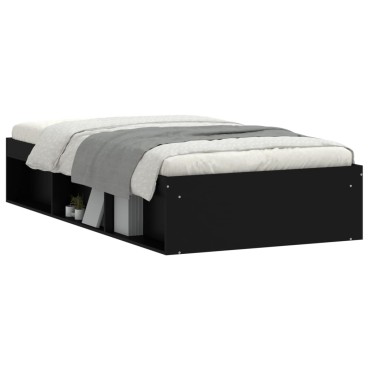 vidaXL Πλαίσιο Κρεβατιού Μαύρο 90x200 cm