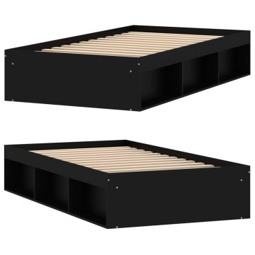 vidaXL Πλαίσιο Κρεβατιού Μαύρο 90x200 cm