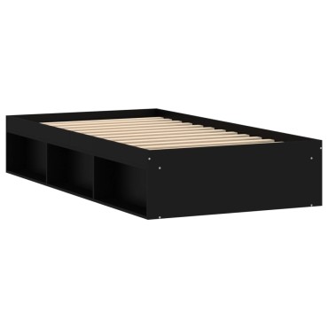 vidaXL Πλαίσιο Κρεβατιού Μαύρο 90x200 cm
