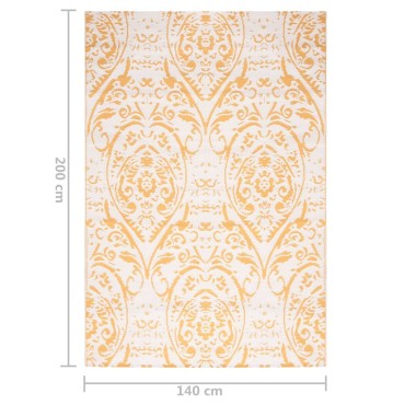 vidaXL Χαλί εξωτερικού χώρου ARAKIL Κίτρινο 140x200 cm PP