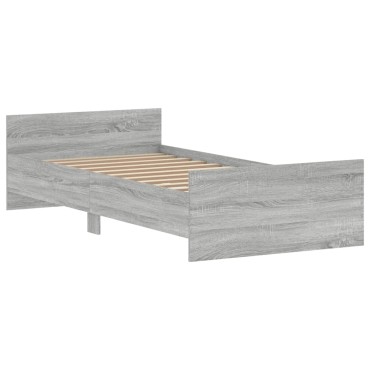 vidaXL Πλαίσιο Κρεβατιού Γκρι Sonoma 90x200 εκ. Επεξεργασμένο Ξύλο