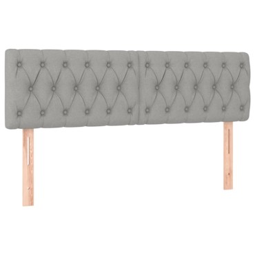 vidaXL Κρεβάτι Boxspring με Στρώμα & LED Αν.Γκρι 140x200 εκ Υφασμάτινο